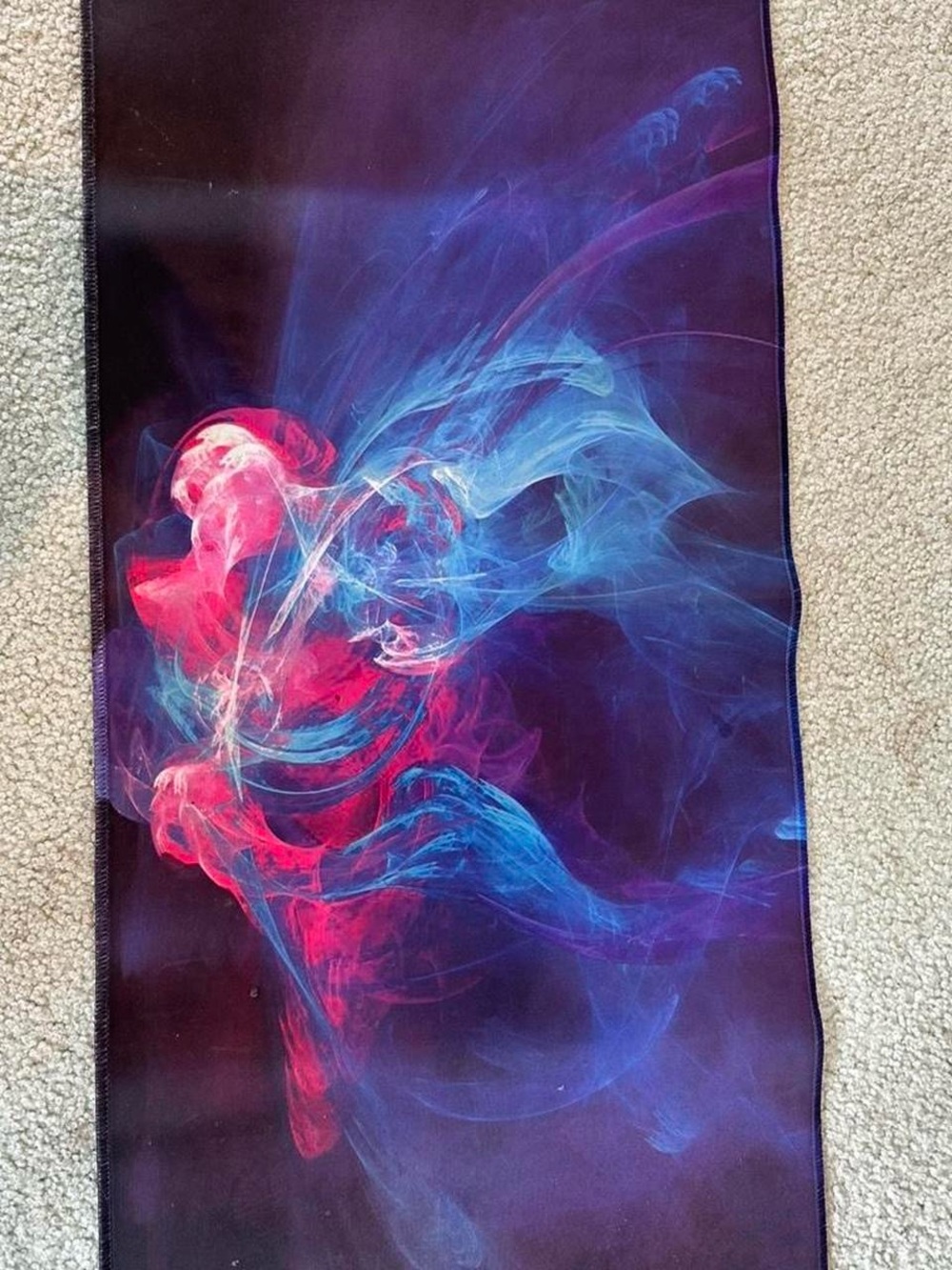 Abstract Smoke Print in Blue and Pink- MOUSEPAD FOR COMPUTER